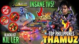 Unstoppable Thamuz God! Insane 1v5 🔥👌, Top Global Thamuz “KIL LER” from Blacklist | Mobile Legends