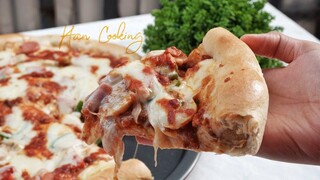 RESEP PIZZA MEWAH SERASA PIZZA H*T | HOMEMADE DI JAMIN ENAK DAN NAGIH # 76