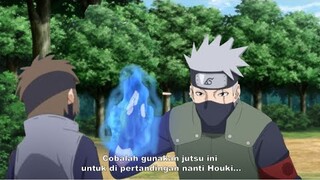 Boruto Episode 222 - Para Peserta Ujian Chunin berlatih jutsu baru dan membuat senjata baru