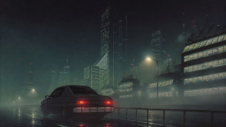 Taillights Fading Into Fog | Dark Jazz Noir for Lonely Night Drives & Relaxation