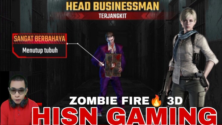 game zombie fire 3D.,,melawan zombie head businessman yg terjangkit virus