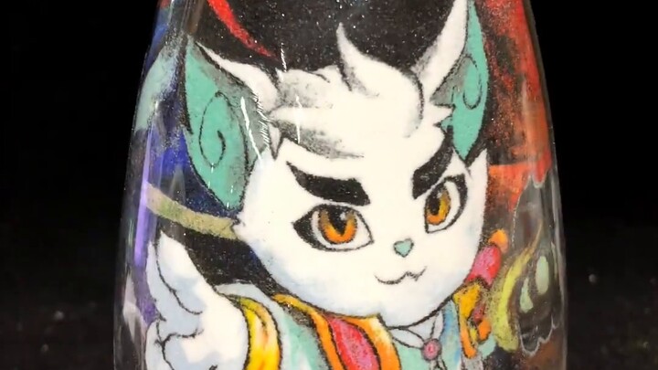 [Peking Opera Cat] This is the longest work I have done in 11 years. Three-dimensional sand painting
