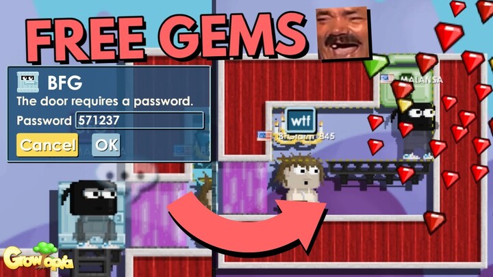 Hacking into BFG rooms, FREE GEMS! 😎 || Growtopia Funny