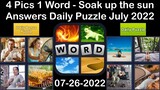 4 Pics 1 Word - Soak up the sun - 26 July 2022 - Answer Daily Puzzle + Bonus Puzzle