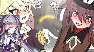 Aether Holds Hu Tao's Hand (Genshin Impact Fan Comic)