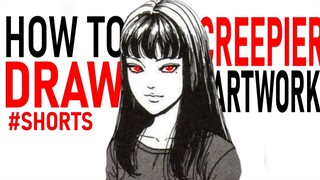 How To Draw Creepy Artwork | For Manga & Comics #SHORTS