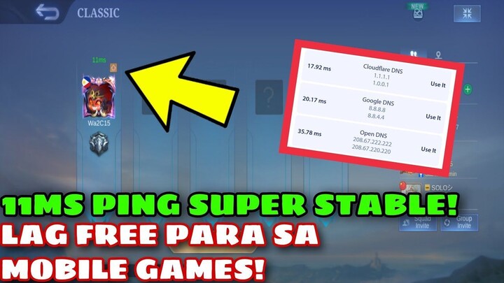 LAG FREE PARA SA MOBILE DATA AND WIFI USERS! FIX RED PING FOR ALL DEVICES (Mobile Legends, COD, ETC)