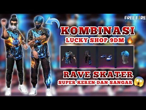 KOMBINASI SUPER KEREN🔥RAVE SKATER BUNDLE LUCKY SHOP TERBARU | KOMBINASI + GAMEPLAY FREE FIRE