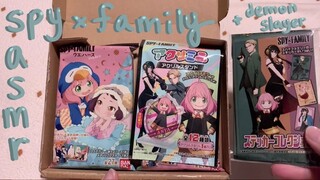 Anime Haul ASMR - Spy x Family Merch + Demon Slayer TCG Pack Opening (No talking, Crinkles, Tapping)