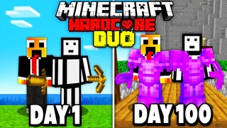 We Survived 100 Days In Hardcore Minecraft - Duo Minecraft Hardcore 100 Days