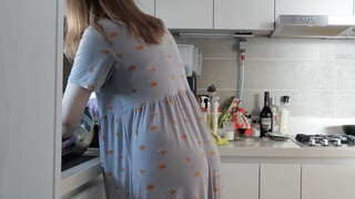 Cleaning the kitchen, daily routine for moms