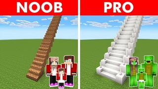 Minecraft NOOB vs PRO: MOST DANGERROUS STAIRCASE BUILD CHALLENGE WITH FAMILY