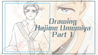 Drawing Hajime Umemiya Part 1 🔷🔹🔷 Line art