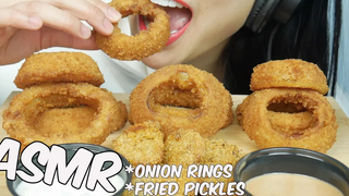 ASMR ONION RINGS + FRIED PICKLES (เสียงกินเคี้ยวสุดขีด) ห้ามพูด SAS-ASMR