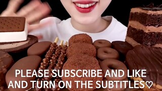 asmr coklat party*ice cream, mochi,tico,twix cookie,cake,snak mukbang