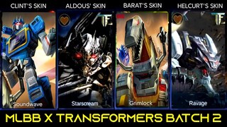 MLBB x Transformers Batch 2 | Aldous x Starscream | Clint x Soundwave | Barats x Grimlock