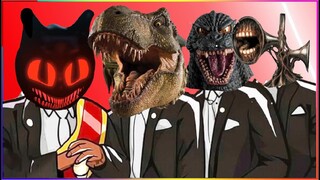 CARTOON CAT & T-REX & GODZILLA & SIREN HEAD - Coffin Dance X Baby Shark COVER