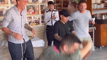 Enjoying happiness with the people