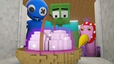 Monster School: BLUE Want DELICIOUS Chocolate Egg - Rainbow x Banban  | Minecraft Animation
