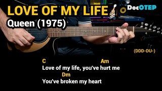 Love Of My Life - Queen (1975) Easy Guitar Chords Tutorial with Lyrics