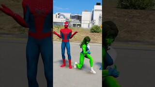 GTA V : RANDOM HULK VS SHE HULK SUPERHERO BATTLE 🔥 #shorts #gta5