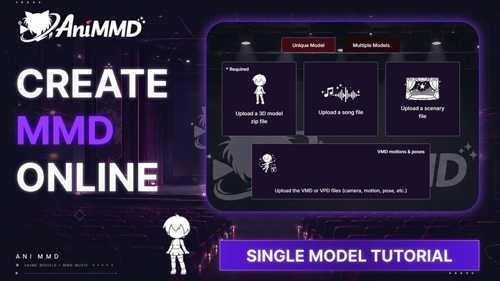MMD Single Model Tutorial | Create MMD Online with AniMMD