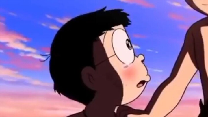 Doraemon Nobita sedih melihat kukuru