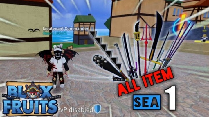 SEMUA ITEM DROP BOSS BESERTA SWORD & GUN DI PULAU PERTAMA BLOX FRUITS - ROBLOX