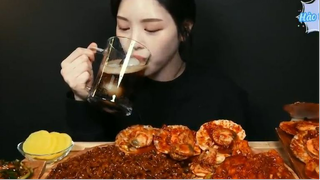 Mì gói tương đen, sò điệp nướng cay, nấm kim châm nướng cay 1 #anngonmoinagy