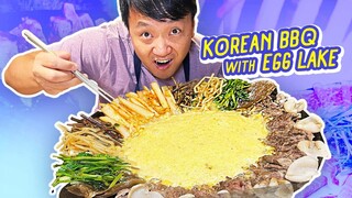 FIRE PHO & Korean BBQ With SCRAMBLED "EGG LAKE" in Seoul South Korea