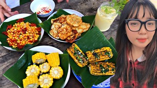 Chị Rùi Rủ Huỳnh Như Làm Ẩm Thực Với 5 Trái Bắp Mà Được 5 Món Ăn Vặt