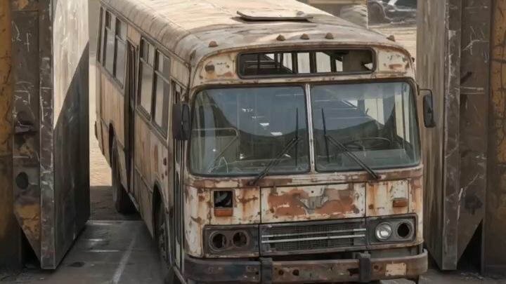 This Giant Old Bus Gets Completely Crushed 🔥 #VehicleCrushing #HeavyMachinery #Industrial