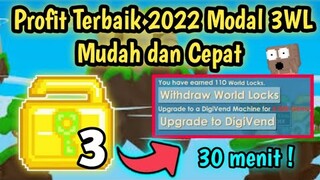 Profit Terbaik Modal 3 WL ke 100 WL? | Mudah Dan Instan | Growtopia Indonesia