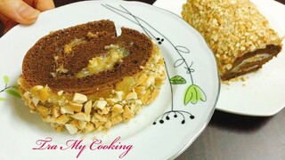 Bánh Cuộn Socola Hạt Điều và Cách làm Sốt Dầu Trứng | Tra My Cooking