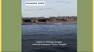 Kapal induk Amerika Serikat, USS Nimitz (CVN-68), terpantau berada di perairan Meureudu, Pidie Jaya,