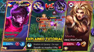 DYRROTH VS MASHA | DEMON AGAINST BEAST!! EXPLAINED TUTORIAL! MLBB