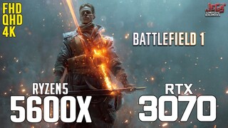 Battlefield 1 on Ryzen 5 5600x + RTX 3070 1080p, 1440p, 2160p benchmarks!