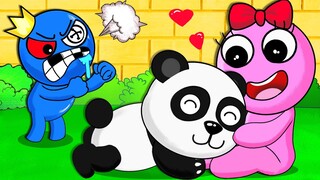 OMG! BLUE turns into a Panda - Roblox Rainbow Friends | Stop Motion Paper