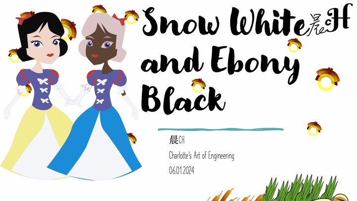 Snow white and ebony black