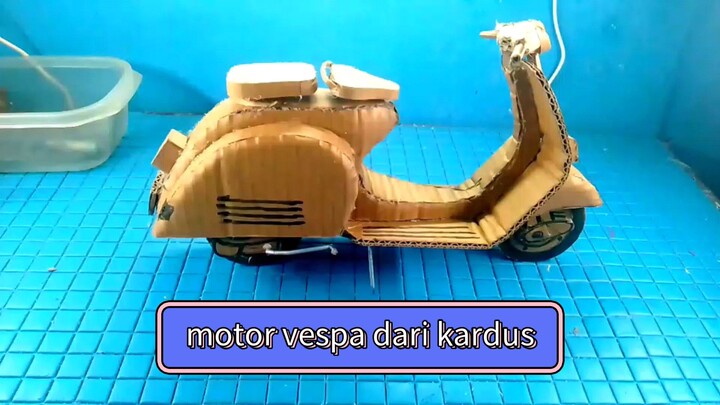 cara membuat motor vespa dari kardus