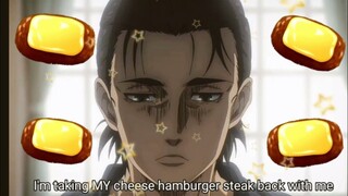 Eren wants cheese hamburger