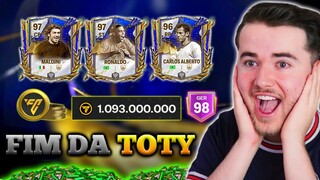 🤑TIME DE 1 BILHÃO DE COINS🤑PRESENTE DA EA SPORTS NO ÚLTIMO DIA DE EVENTO TOTY NO FC MOBILE 24