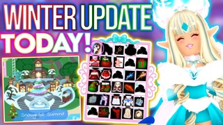 NEW UPDATE COMING *TODAY?* SNOWGLOBE SUMMIT! ❄️ ROBLOX Royale High Winter & Christmas Tea Spill