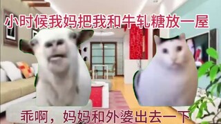 【猫meme】小时候我妈把我和牛轧糖放一屋