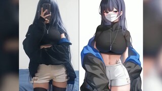 The stunningly proportioned beauty is actually the artist herself? How absurd can it get when anime 