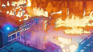 一处油港突发爆炸，消防员舍命救火