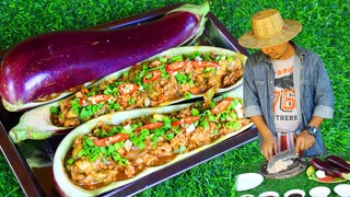 Cooking EggPlant with Chicken Meat - Cook Chicken  Eggplant for Food