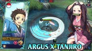 ARGUS SKIN AS TANJIRO SCRIPT DEMON SLAYER | FULL EFFECTS + NO PASSWORD - MOBILE LEGENDS