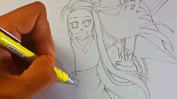 Menggambar Karakter Anime Demon Slayer Nezuko
