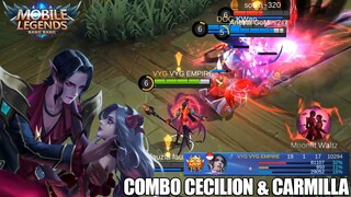 BEST COMBO CECILION & CARMILLA DI BRAWL MODE - MODAL SEPATU MANA DAPAT 13KILL! MOBILE LEGENDS